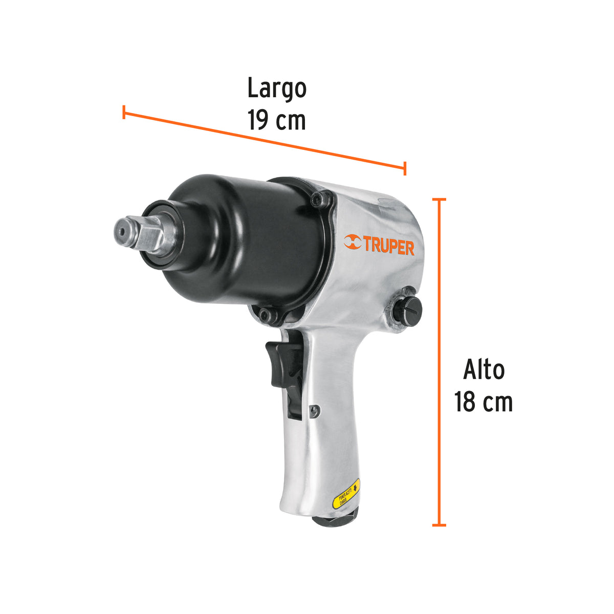 Llave (Pistola) de Impacto Neumática 1/2', Ind, Truper