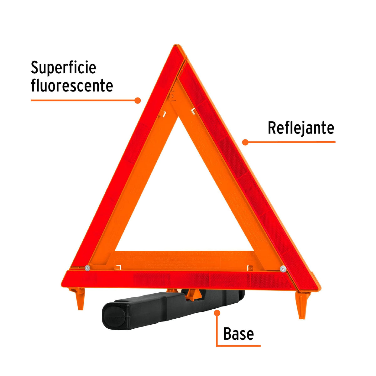 Triángulo de Seguridad, 17', con Estuche Plástico, Truper