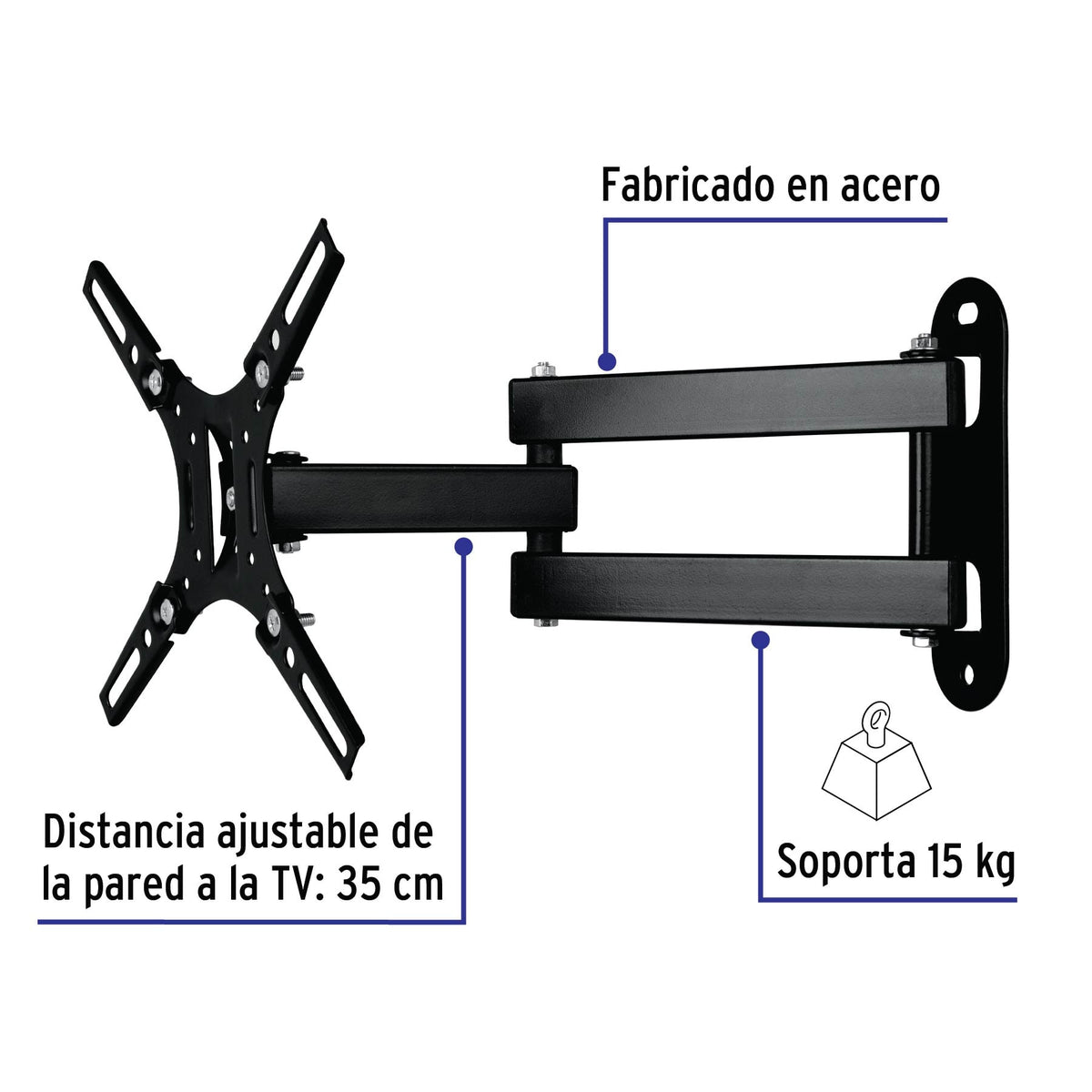 Soporte para Pantallas 14' a 40' Mov. Angular y Articulado