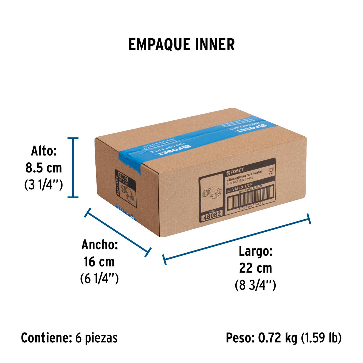 Válvula Plástica de Llenado para Flotador, 1/2', Foset
