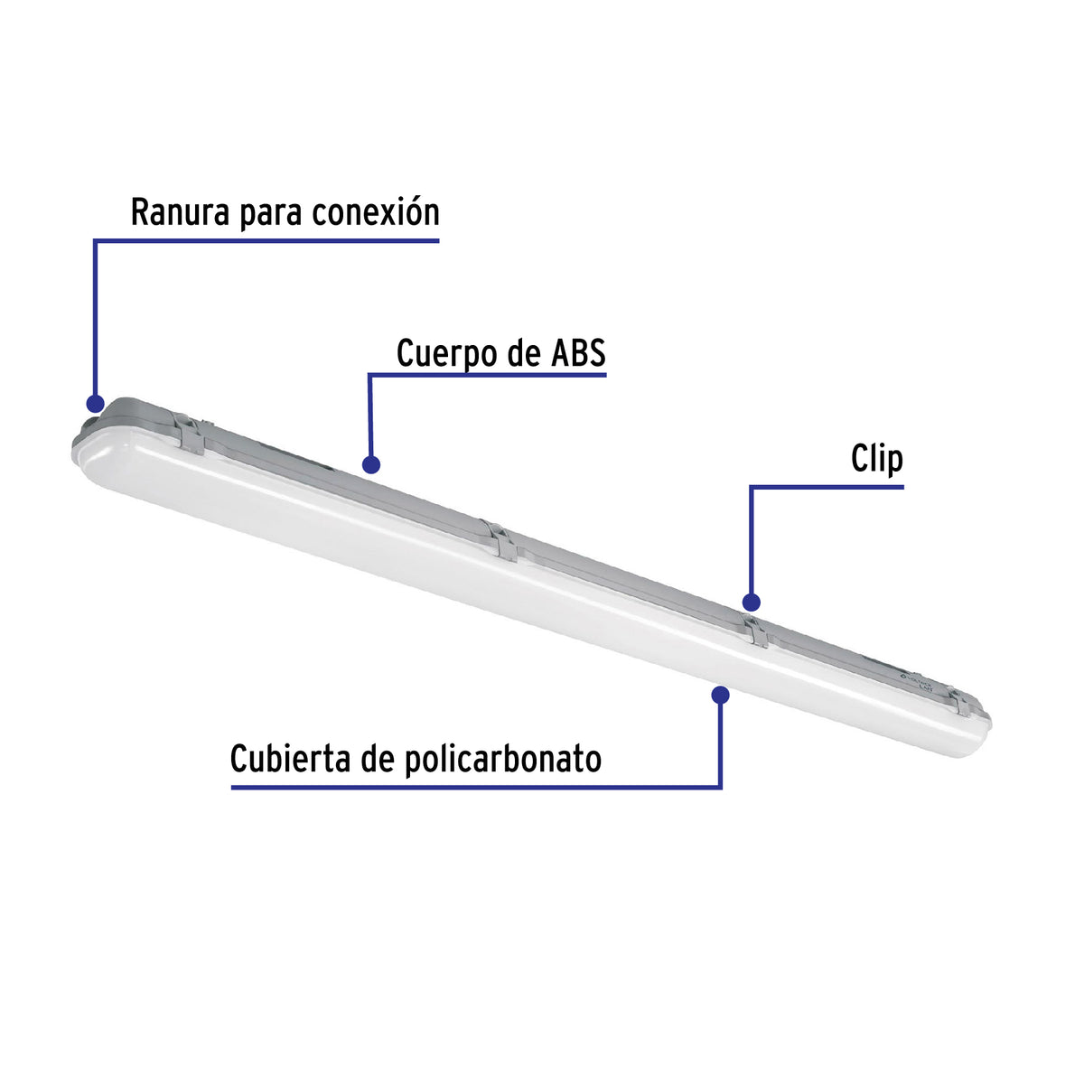 Luminario Lineal de LED 36 W de Sobreponer a Prueba de Vapor