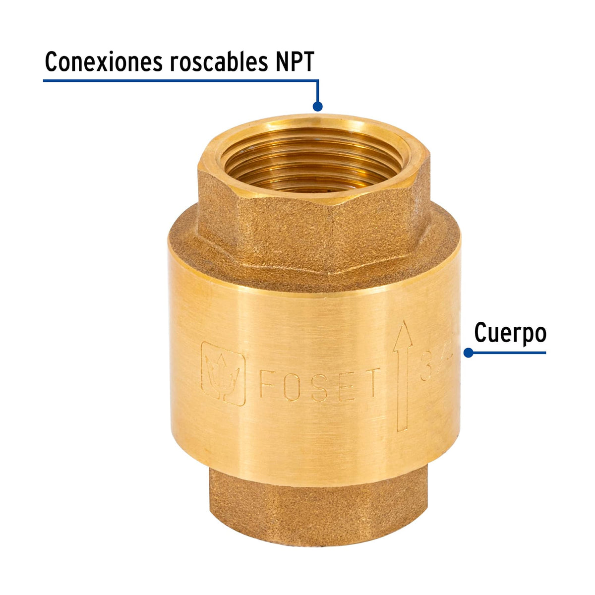 Válvula de Retención de Latón de 3/4', Foset