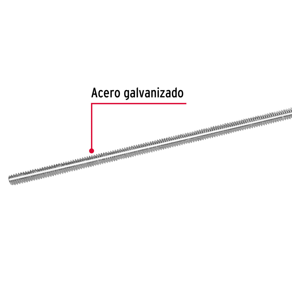 Varilla Roscada de 1 m X 7/16', Fiero