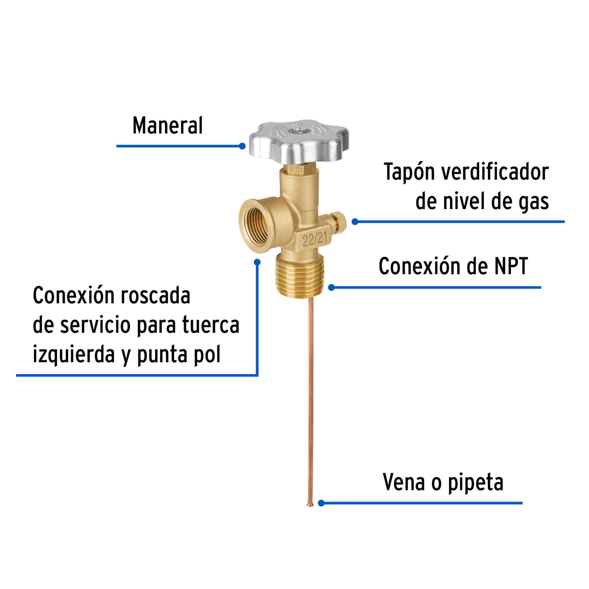 Válvula de Servicio para Tanque Estacionario Hasta 300 L