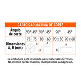 Tronzadora/cortadora de metales 14', 2200 W mango en 'd'