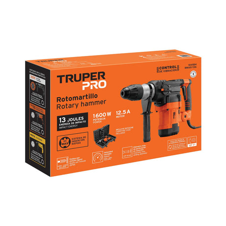Rotomartillo SDS max/destornillador 9 kg, 13 J, 1600 W, Truper Pro