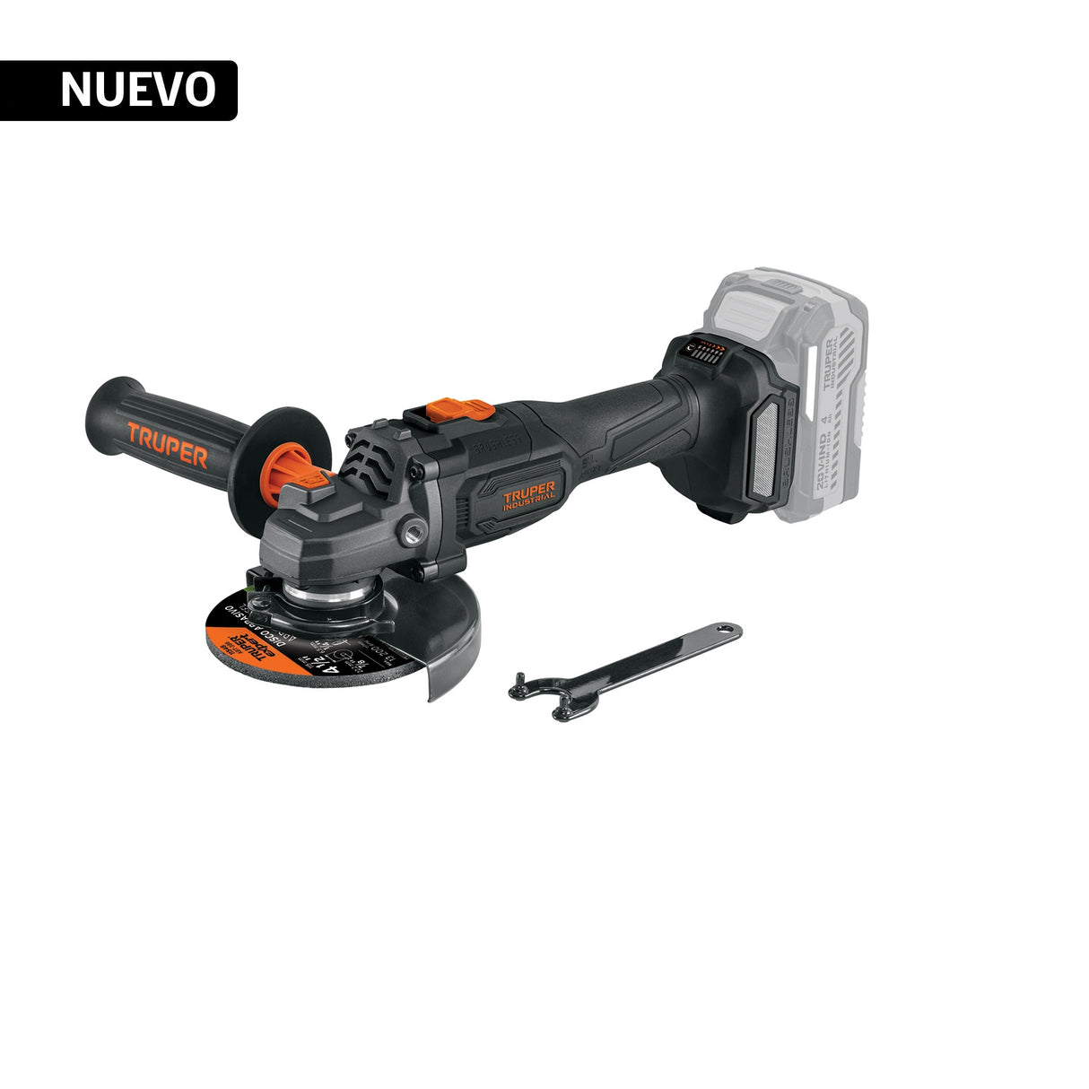 Esmeriladora 4-1/2', 20 V, sin accesorios, Truper Industrial