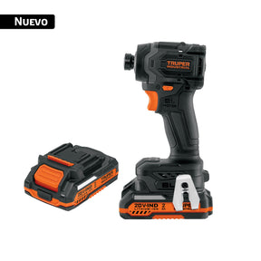 Destornillador de impacto 1/4' 20 V 2 baterías 2 Ah, Truper Industrial