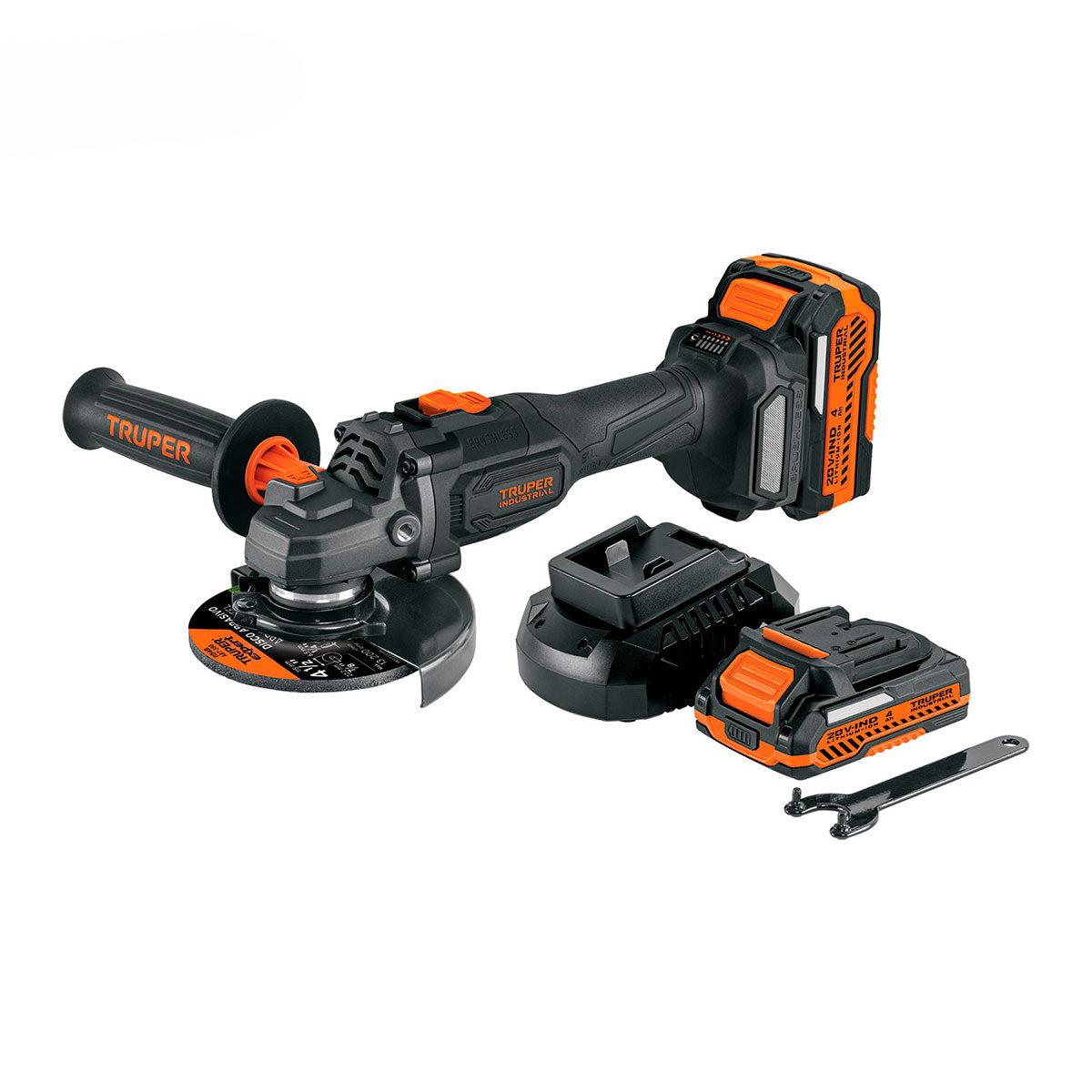 Esmeriladora 4-1/2', 20 V, 2 baterías 4 Ah, Truper Industrial