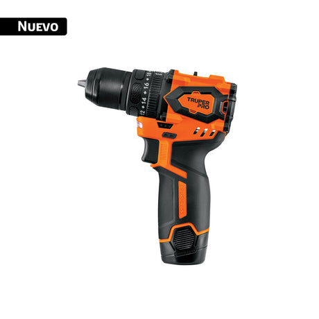 Taladro/destornillador 3/8', 12 V, 1 batería 2 Ah, Truper Pro