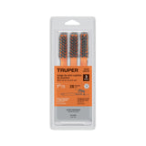 Juego de 3 minicepillos, 28 pinceles acero inoxidable, Truper