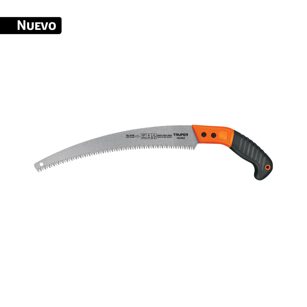 Serrucho de poda 12', hoja curva, 6 dpp, con funda, Truper