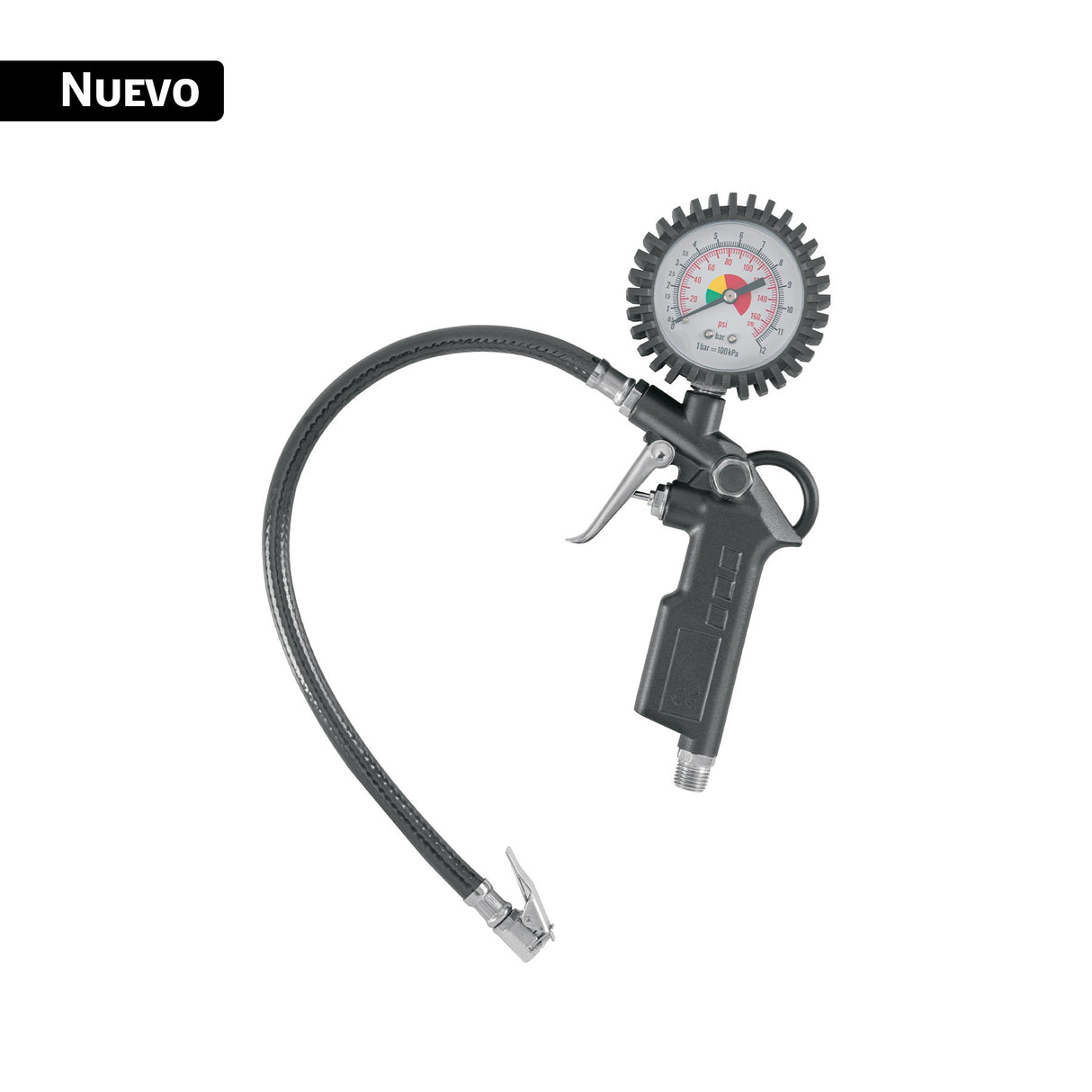 Inflador de llantas con manometro, 1/4' NPT, Truper