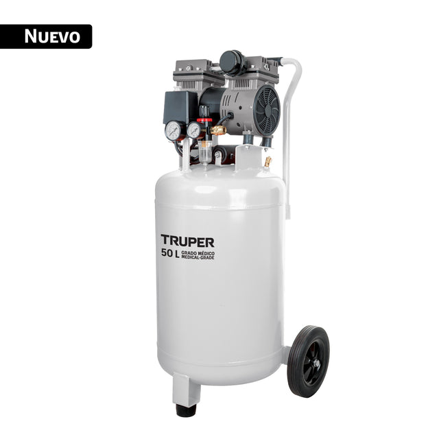 Compresor de aire, silencioso, grado médico, 50 L, 1 HP, Truper