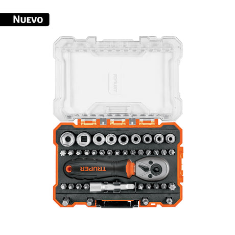 Juego de matraca mini con 28 puntas y 9 dados, Truper