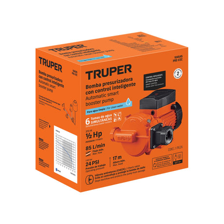 Bomba presurizadora con control inteligente 1/2 HP, Truper