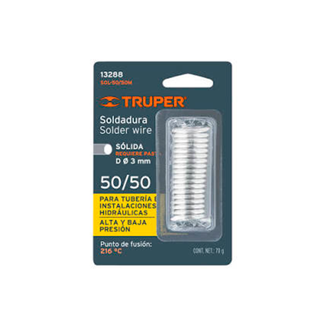 Soldadura Soldafácil 50/50 para tubería hidráulica, 70 g