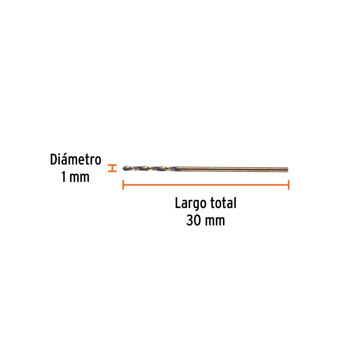 Broca HSS 1.0 mm Trugold para Metal, Truper Expert