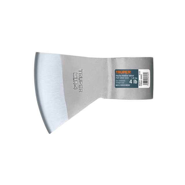 Hacha Truper media labor 4 lb, ojo redondo, sin mango
