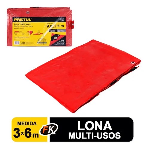 Lona 3 X 6 m, Roja, Pretul