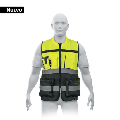 Chaleco brigadista con cintas reflejantes, amarillo, Pretul