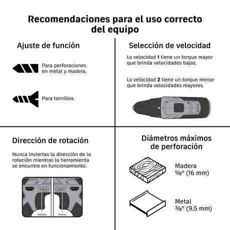 Kit taladro/destornillador 3/8', 12 V, 33 accesorios, Pretul