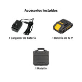 Kit taladro/destornillador 3/8', 12 V, 33 accesorios, Pretul