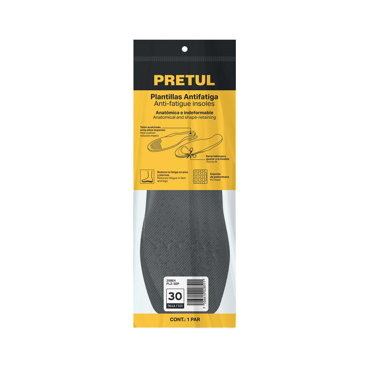 Par de plantillas para zapato talla 30, Pretul