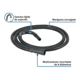 Manguera con multiconector, desagüe lavadora, 3 m, Foset