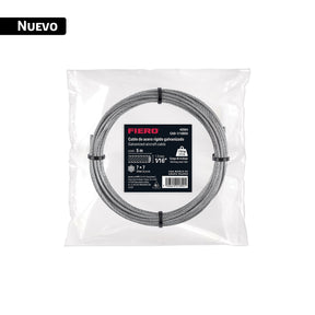 Cable rígido 1/16' x 5 m, acero galvanizado, Fiero