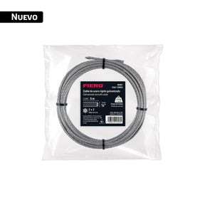 Cable rígido 1/8' x 5 m, acero galvanizado, Fiero