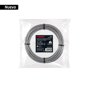Cable rígido 1/8' x 10 m, acero galvanizado, Fiero
