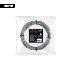 Cable rígido 3/16' x 5 m, acero galvanizado, Fiero