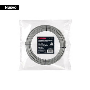 Cable rígido 3/16' x 20 m, acero galvanizado, Fiero