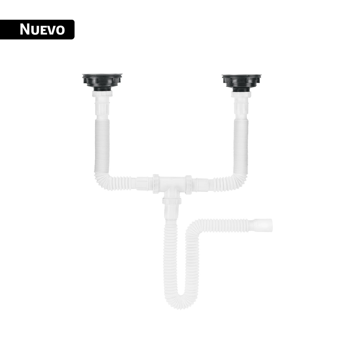Céspol flexible doble con contracanastas de acero inoxidable