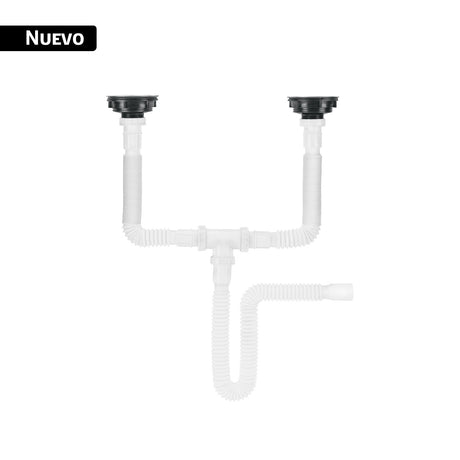 Céspol flexible doble con contracanastas de acero inoxidable