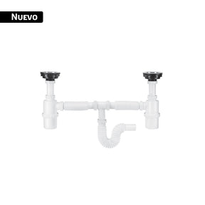Céspol de bote doble con contracanastas de acero inoxidable