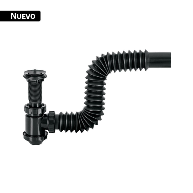 Céspol de bote de ABS con contra, cromado, para lavabo, Foset