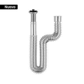 Céspol flexible de ABS con contra, cromado, para lavabo, Foset