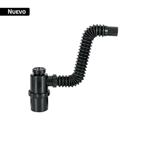 Céspol de bote de PP negro, para lavabo o fregadero, Foset