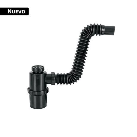 Céspol de bote de PP negro, para lavabo o fregadero, Foset