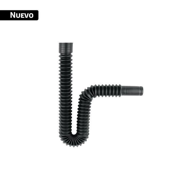 Céspol flexible de PP negro, para lavabo o fregadero, Foset