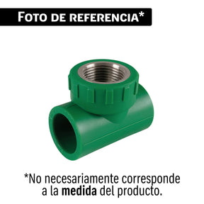 Tee hembra de PPR 1' con inserto metálico, Foset