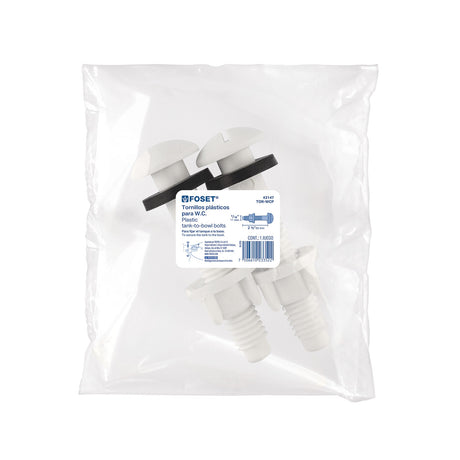 Bolsa con 2 tornillos plasticos 5/16' x 65 mm para WC, Foset