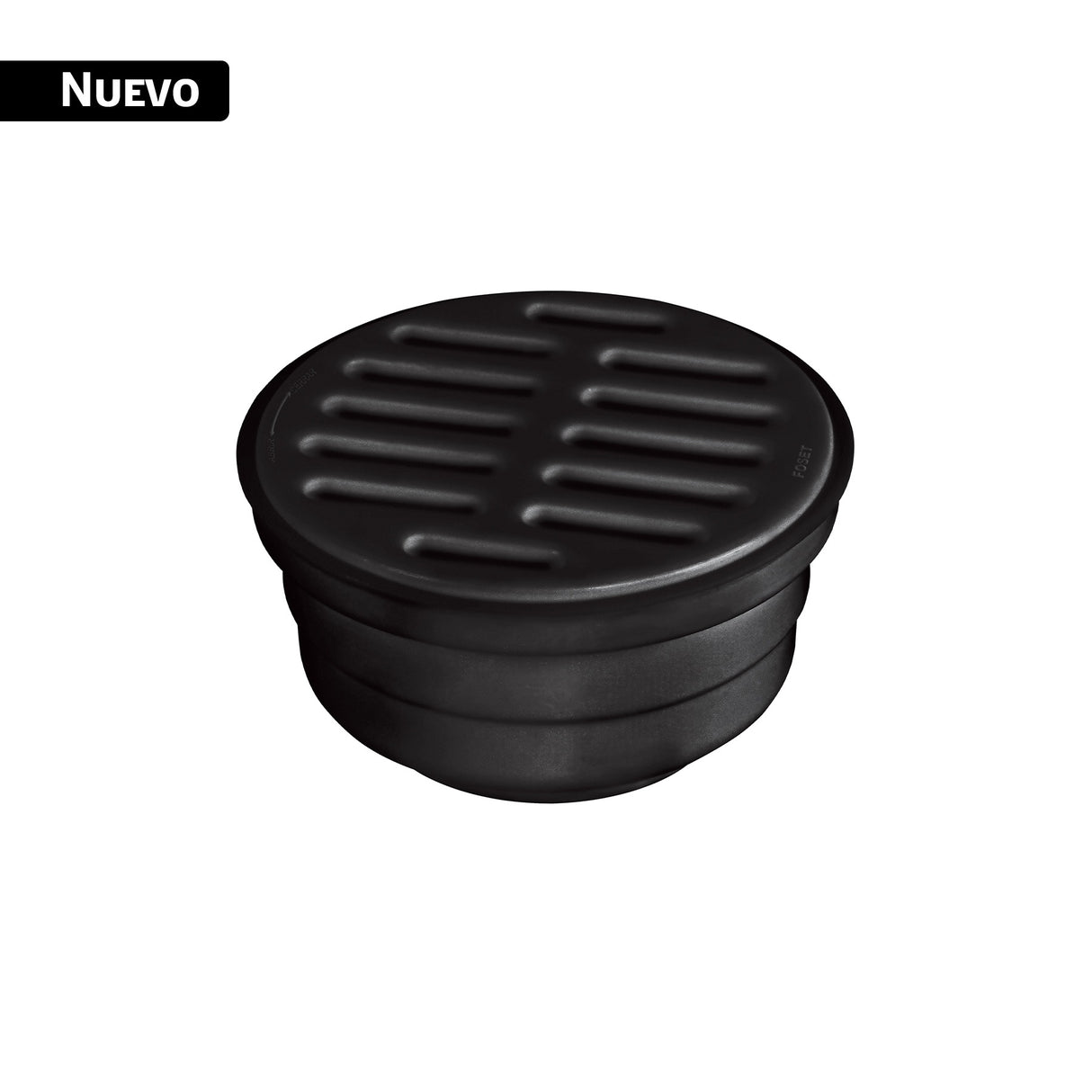 Coladera 5' universal, ABS, negra 1/4 vuelta, Foset