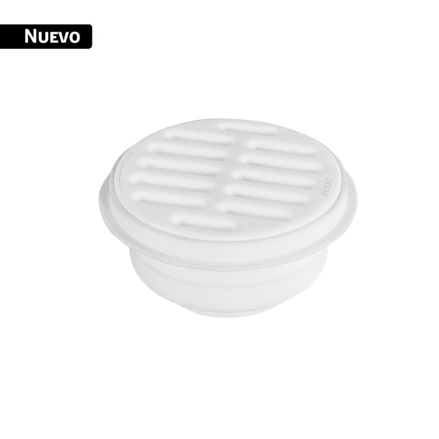 Coladera 5' universal, ABS, rejilla blanca 1/4 vuelta, Foset