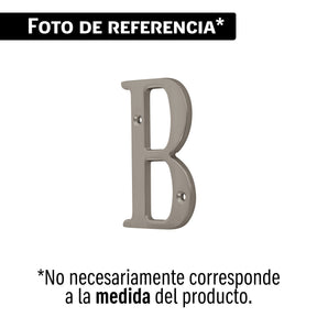Letra b de latón sólido 4', níquel satín, Hermex