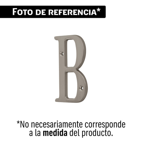 Letra b de latón sólido 4', níquel satín, Hermex