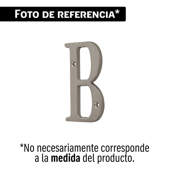 Letra b de latón sólido 4', níquel satín, Hermex