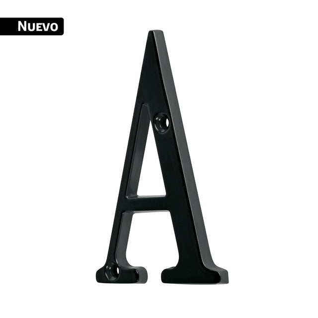 Letra a de latón sólido 4', negro, Hermex